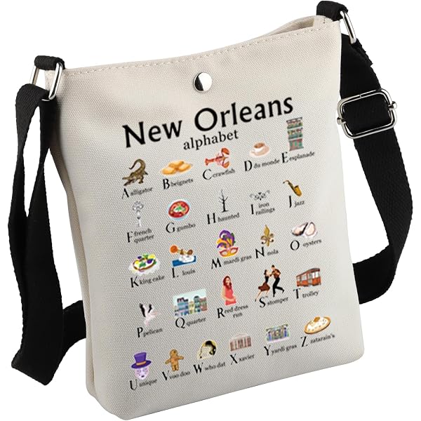 WZMPA Kosmetiktasche New Orleans – Mit Stadtkarte, Wasserdicht, 23x17 Cm, Perfektes Souvenir
