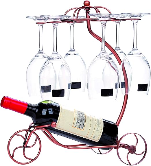Amazon Com Countertop Wine Glasses Holder Rack Wine Bottle