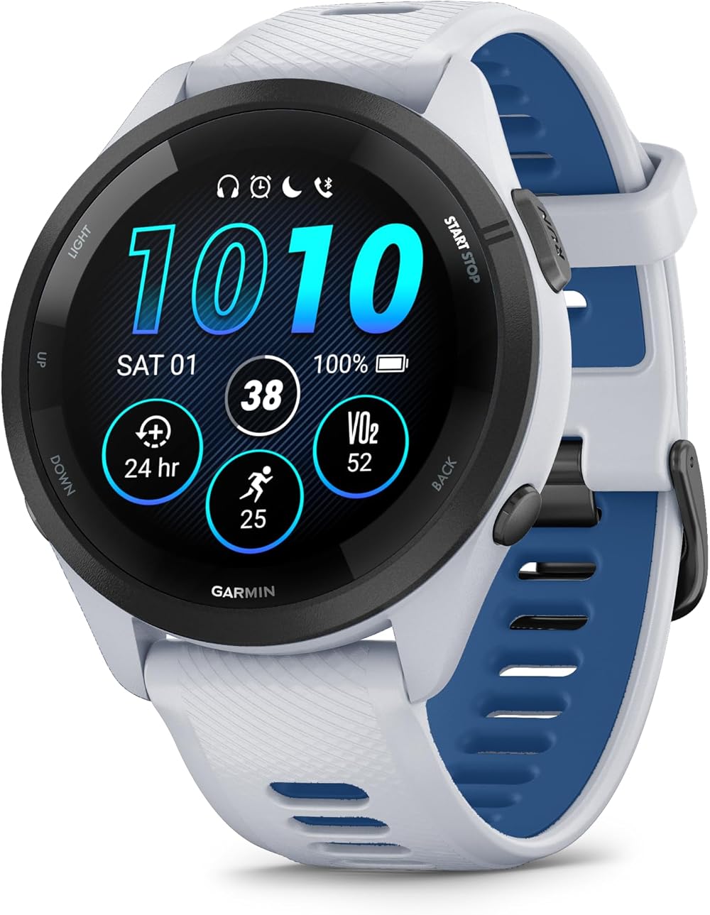 Garmin Forerunner 265 Music GPS Running Smartwatch 46mm AMOLED Whitestone
