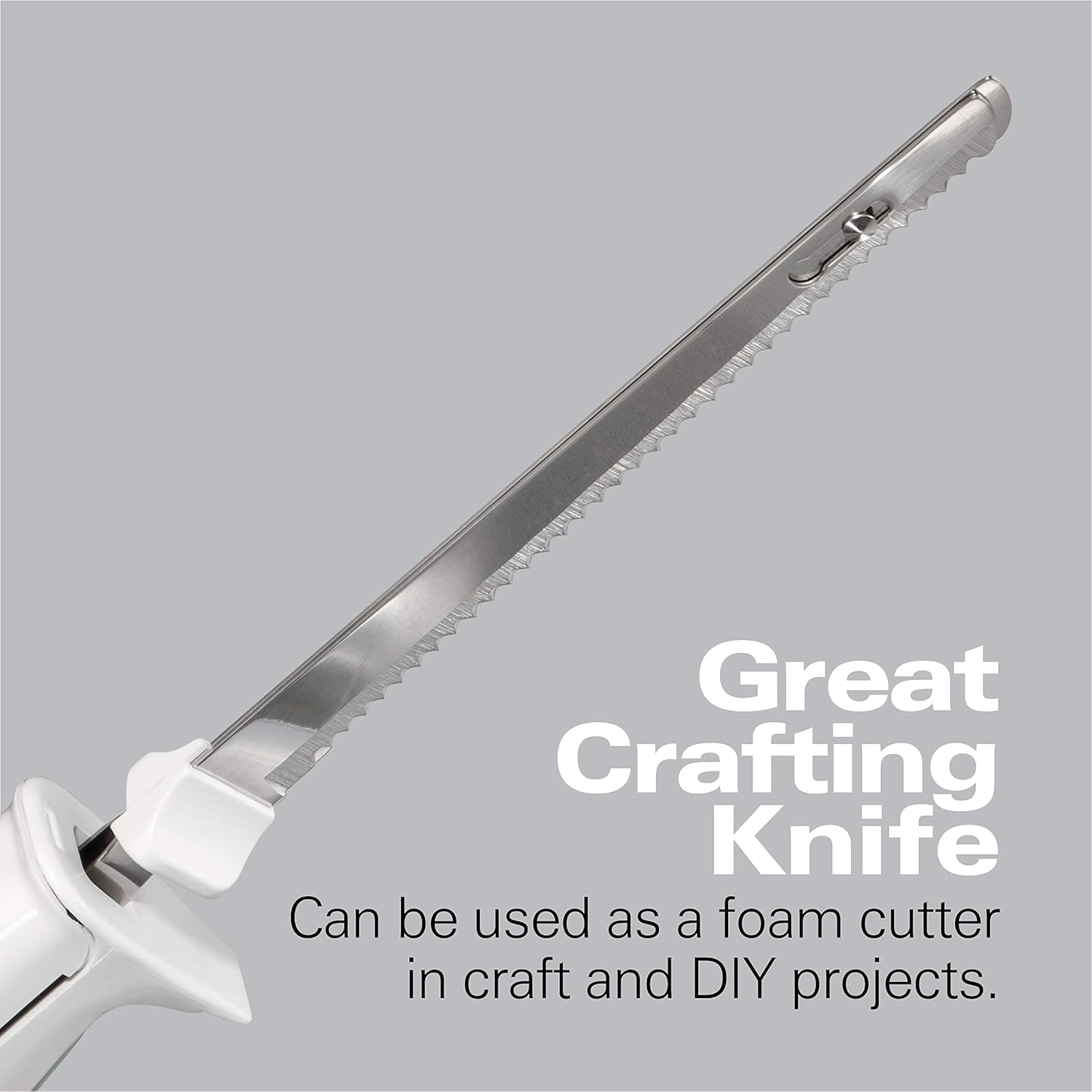 Hamilton Beach Electric Knife for Carving Meats, Poultry, Bread, Crafting Foam & More, Storage Case & Serving Fork Included, White: Electric Knives: Kitchen & Dining