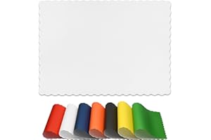 THE SCALLOPED PLACEMATS Paper Placemats for Dining Table – Disposable Scalloped Edges Blank Table Mats Great for Parties and Christmas Table Decorations 10"x14" 50 Pack (White)