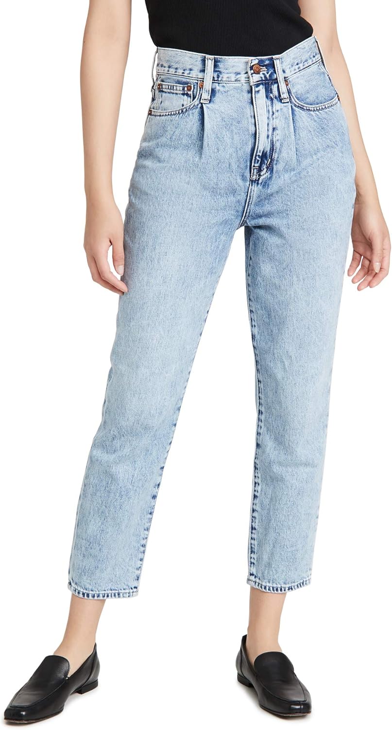 Buy Madewell Women's Mom Jeans with Pleats, Phair, Blue, 26 at Amazon.in