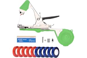 Yolando Plant Tying Machine Tape Tool for Tomatoes Peppers Grapes Cucumbers and Vining Vegetables Quickly and Easily Tie, Great for Gardeners Farmers, with Tapes, Spare Parts, Staples - Green