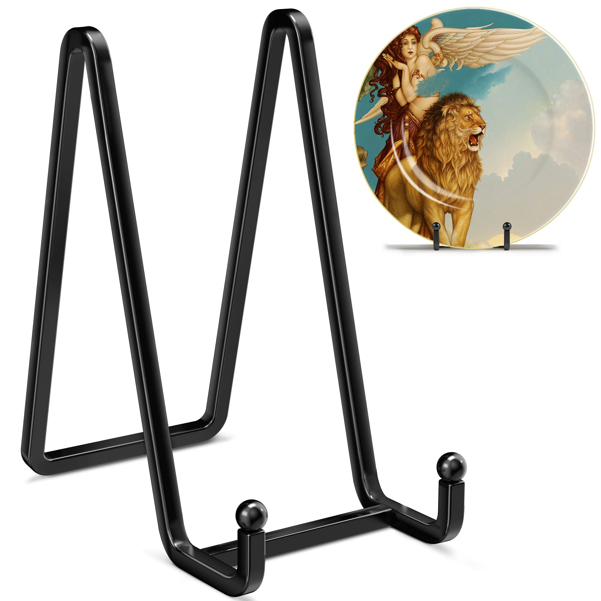 Photo 1 of 6 Inch Metal Square Picture Frame Easel Stands for Plates, Photos, Decor (Black, 2 Pack)