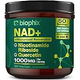 biophix NAD+ Liposomal Supplement for Women & Men - 1000 mg per Serving - Nicotinamide Riboside, Micronized Resveratrol & Quercetin Complex - 100 Veg Capsules - Non-GMO, Gluten-Free, cGMP Certified
