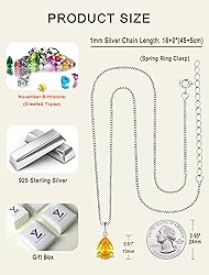 YL Teardrop Necklace 925 Sterling Silver Solitaire
