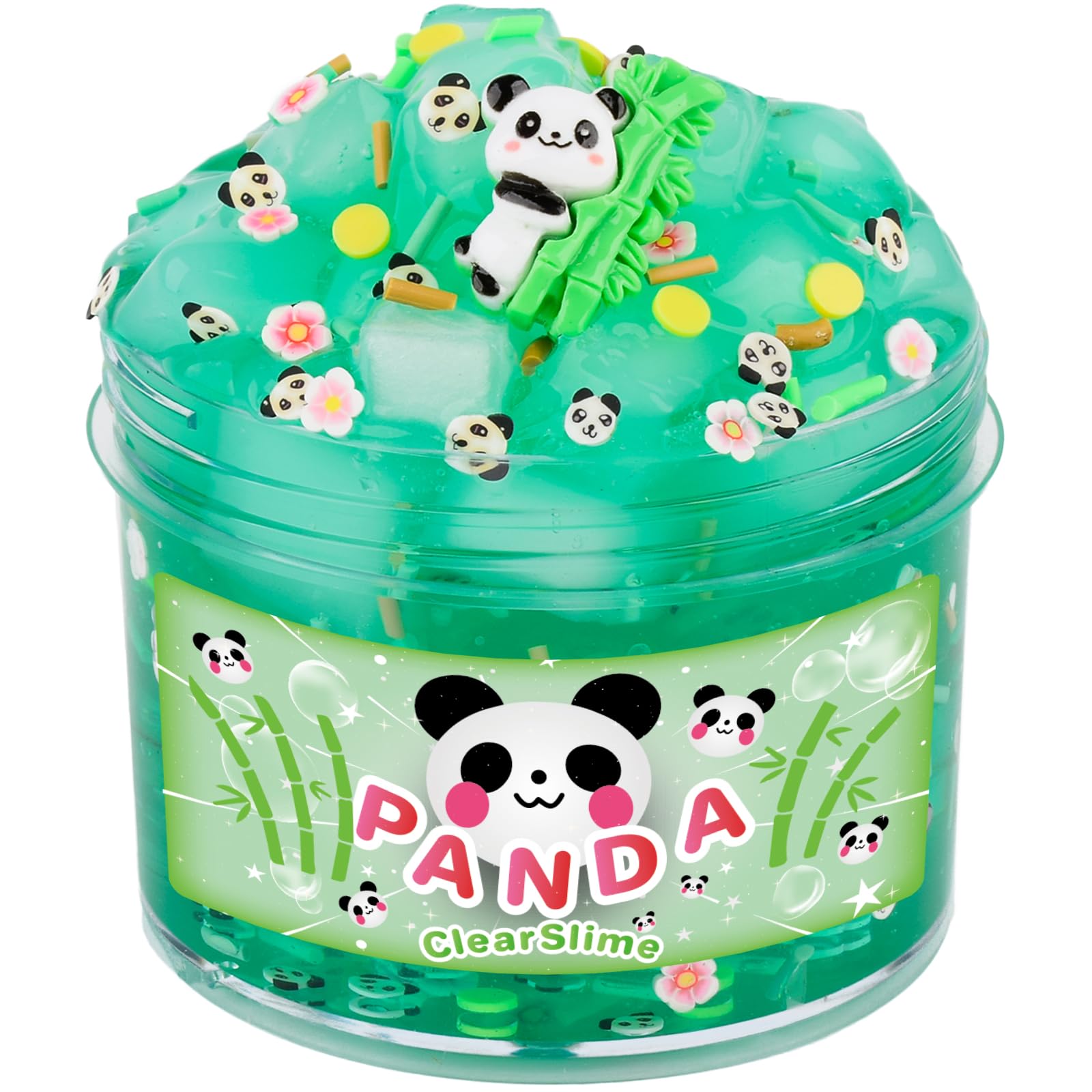 Photo 1 of Jigejunfa Green Clear Slime with Jelly Cubes and Cute Slime Add-ins, Glimmer Slime Crunchy Crystal Slime Boba Slime, Super Soft Sludge Toy with Cute Charms Kids Party Favors Slime for Girls and Boys