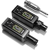 HHLPRO UHF Wireless XLR Transmitter and Receiver, 150 ft Range, Plug-on Wireless Microphone Adapter for Dynamic & Condenser Mic, Auto Channel Scanning, Compatible with Audio Mixer, PA System, F20