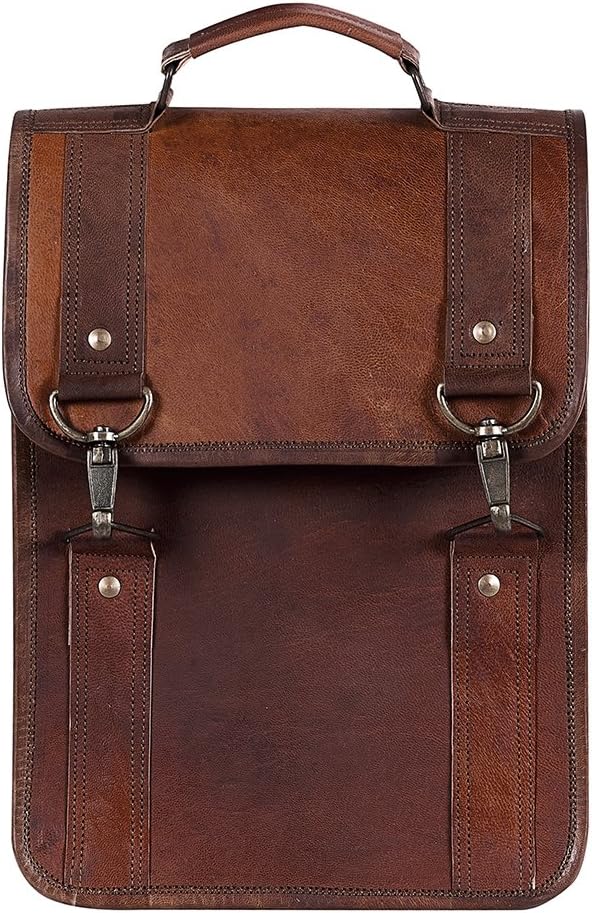 Goatter Leather Brown Multi-Compartment Laptop Sleeves/Briefcase/Messenger Bag/Laptop Bag