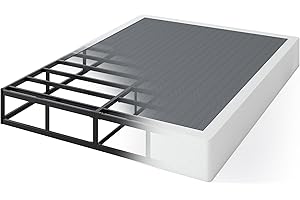 QEROMY 9 Inch High Profile Box Spring, Sturdy Metal Frame Mattress Foundation, Easy Assembly, Quiet & Noise-Free, Queen Size