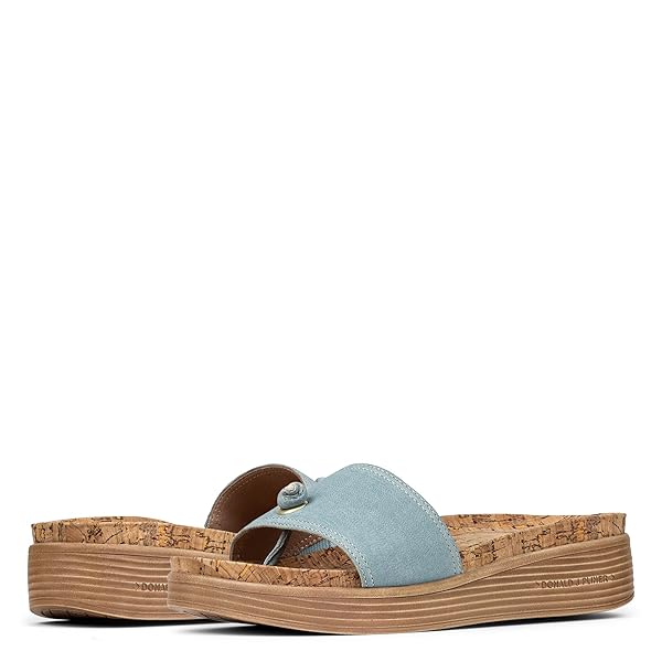 DONALD PLINER WOMEN’S FARRAH SLIDE SANDAL, SIZE 5.5 IN LIGHT BLUE ANTIQUE NUBUC, COMFORTABLE & STYLISH BEACH SLIDES FOR WOMEN, WARM WEATHER OPEN-TOED LADIES SHOES FOR EVERYDAY