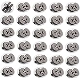 50 juegos de broches magnéticos de botón de 0.555 pulgadas (0.551 in), color negro, brillante, ideales para costura, manualid