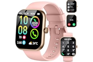 JUGEMAN Smart Watch (Answer/Make Calls), 1.96"HD Smartwatch for Women Men, 2025 Activity Tracker with Heart Rate Monitor, Sleep Trackers, Pedometer,SpO2, IP68 Waterproof, Fitness Watch for Android iOS Pink