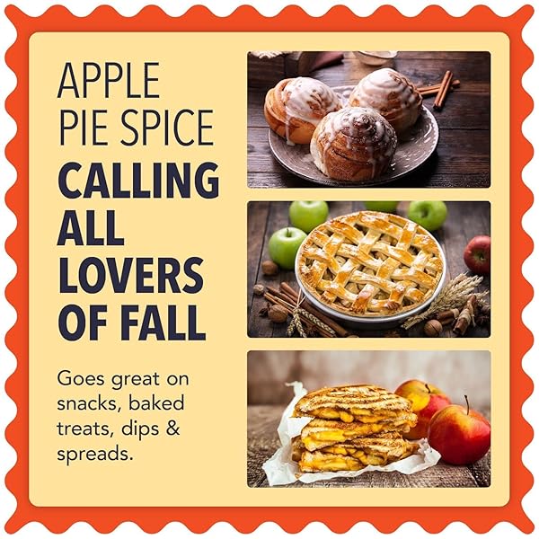 ZESTED FLAVOR MARKET APPLE PIE SPICE – FOR BAKING & DESSERTS WITH APPLE PIE SPICE SEASONING – SNACK FOOD DIPS, SPREADS & POPCORN SEASONING – GLUTEN-FREE & NUT-FREE HEALTHY SNACKS – 6 OZ POUCH