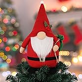 Christmas Tree Topper - Xmas Gnome Decorations Tree Topper Gnomes Christmas Ornaments Santa Dwarf Plush Ornament for Xmas Tree Decor