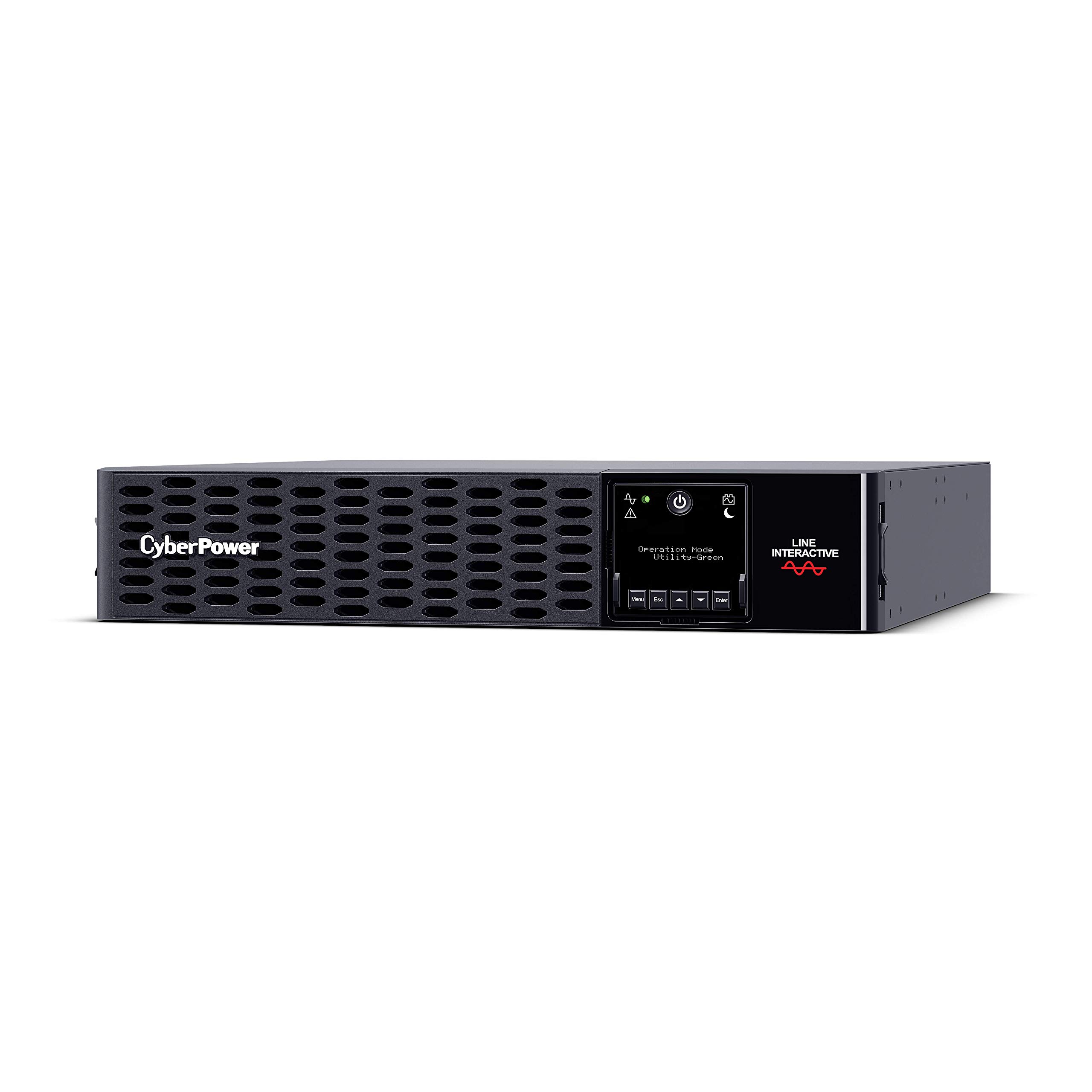 CyberPower Smart App Sinewave UPS System, 3000VA/3000W, 6 Outlets, 2U Rack/Tower, RMCARD205 Pre-Inst