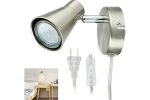 DINGLILIGHTING DLLT Track Lights Plug-in, Small Directional Wall Spotlight, Flush Mount Hallway Ceiling Light Fixture for Bedside, Hallway, Headboard Picture, Kitchen, Bedroom, Office, Warm White