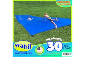 Wahii Waterslide - The Original Giant 75 Foot Long Backyard Family Lawn Water Slide- Inflatable Rider Included - Adult and Teen Super Slip and Slide. Giant Blue Water Slide