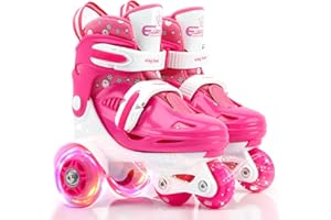 4-PEJIIJAR Adjustable Roller Skates for Girls & Boys with Light Up Wheels (Ages 3-9) – Roller Skates with Illuminating Wheels