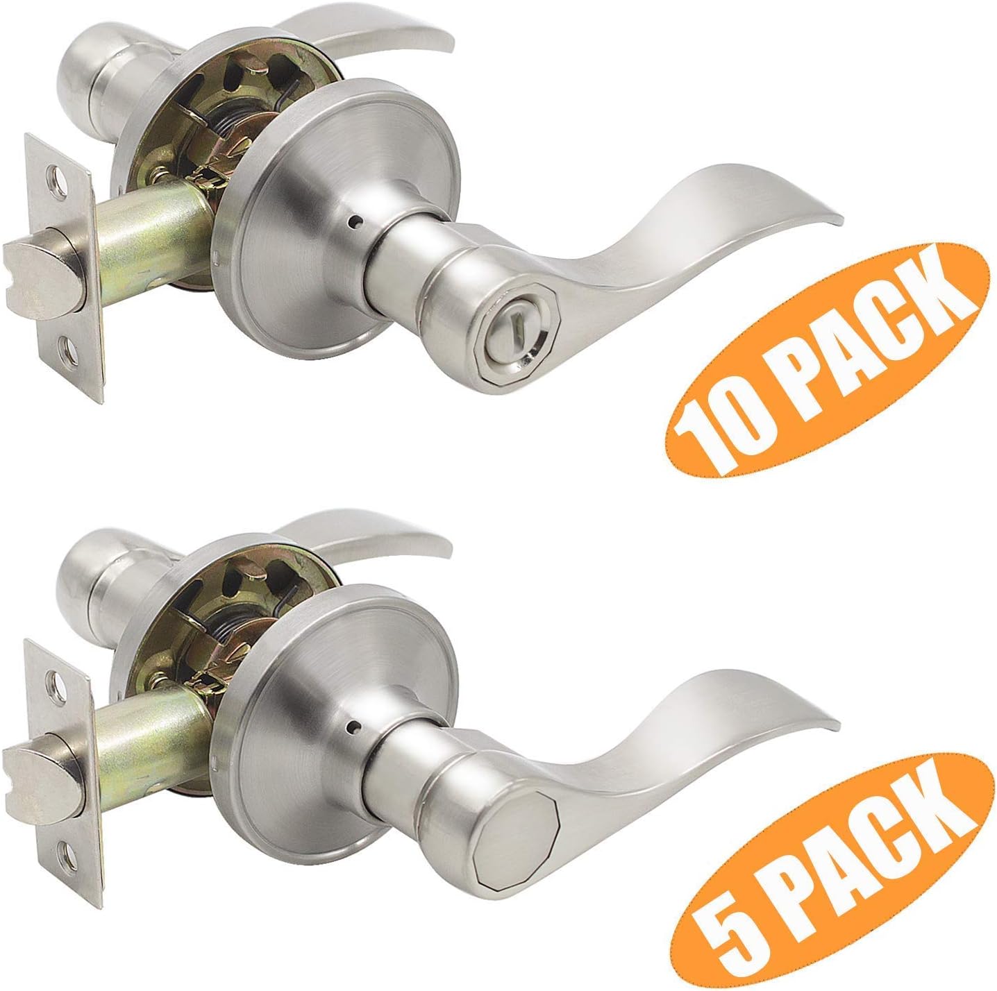 Probrico (10 Pack) Privacy Door Levers and (5 Pack) Passage Door Levers