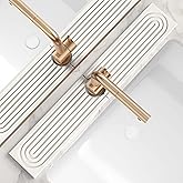 Eormoe Faucet Mat for Kitchen Sink – Diatomite Drying Stone Mat & Sink Protector, Prevent Moisture – Sink Splash Guard Water-Absorbing Stone Tray for Bathroom Counter [Light Grey,23.6