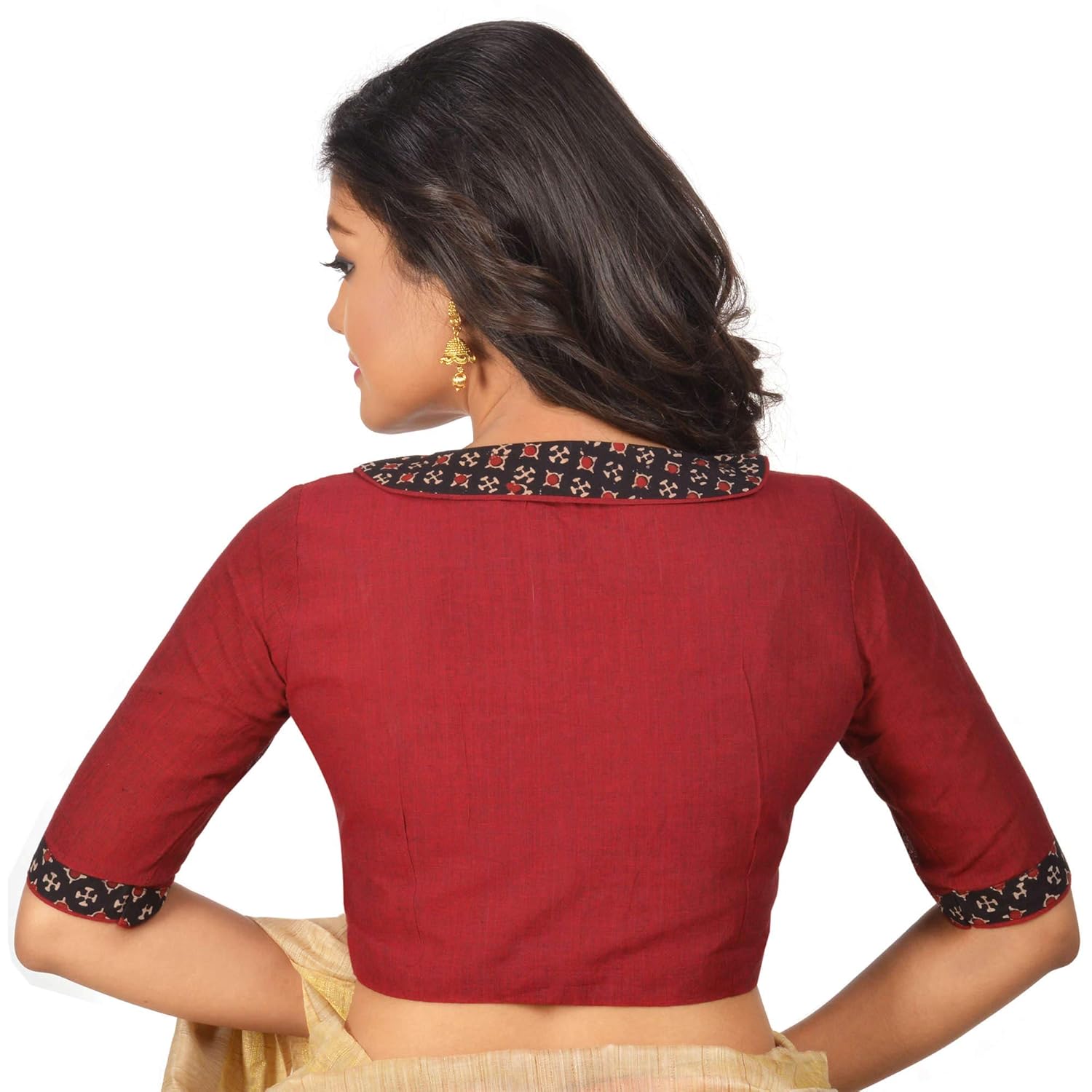 maroon cotton blouse