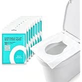 NOOPOWA 80 Pcs Toilet Seat Covers Disposable,XL Flushable Toilet Seat Cover | 15x18 inch Large Coverage, Flushable &amp; Biodegradable, 8 Packs of 10 Pcs, Portable for Travel, Public Restrooms, Airplane Use