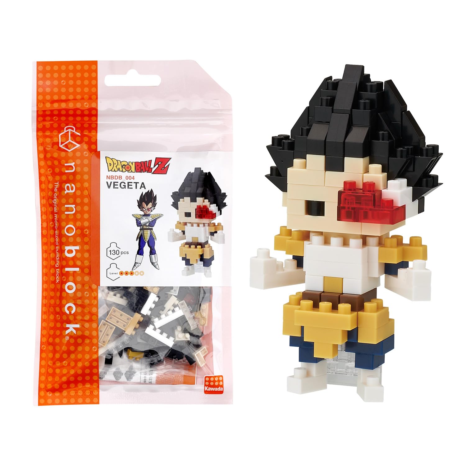 nanoblock Bandai Vegeta - Dragon Ball Z - Mini Building Block Figure - Construction Game - Kit for Manga Pixel Figure - NBDB004