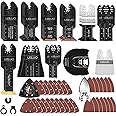 LEILUO 158 Pcs Multitool Blade Kits Cutting and Sandpaper Oscillating Tool Accessories Universal Oscillating Saw Blades with