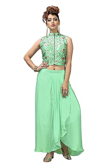 Womens Indo Western Dhoti with Embroidery Top