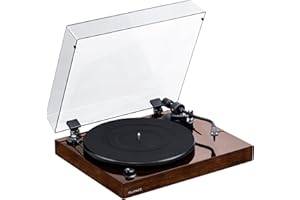 Fluance RT82 Reference High Fidelity Vinyl Turntable Record Player with Ortofon OM10 Cartridge, Speed Control Motor, High Mass MDF Wood Plinth, Vibration Isolation Feet - Walnut