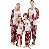 VNVNE Family Christmas Pjs Matching Sets for Women/Men/Couples/Adults, Holiday Xmas Reindeer Elf Plaid Pajamas Sleepwear