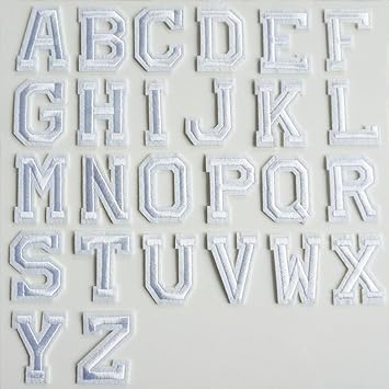 26 weiß Alphabet Buchstaben Nähen Eisen auf Patch Badge bestickt Feministische Patches für Jacken Taschen Hat Jeans-Applikati