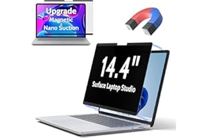 Peslv Magnetic Privacy Screen for Microsoft Surface Laptop Studio 2/1 14.4-Inch, Removable Anti Blue Light Glare Filter, Black Security Private Spy Block Protector