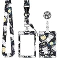 ID Badge Holder with Lanyard, Retractable Badge Holders Reels with Lanyards Adjustable, for Women Kids Teacher Nurses Doctor Student(Cute Cat)