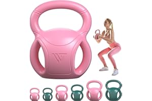RUNWE 3 Handle Kettlebells Weight - Weight for Women Options 5, 10, 15 and 20 LB for Russian Twists AB Exercise, Weightlifting and Core Fitness Exercise Home Gym [Single in Sold]