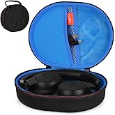 ZUJFPL EVA Hard Case for JBL Live 770NC/670NC/660NC/650BT/460NC/400BT/500BT and JBL Tune 770NC/710BT/720BT/700BT/750BT/520BT/510BT/760NC/660NC/500/E45BT Wireless Headphone(Black Case+Inside Blue)