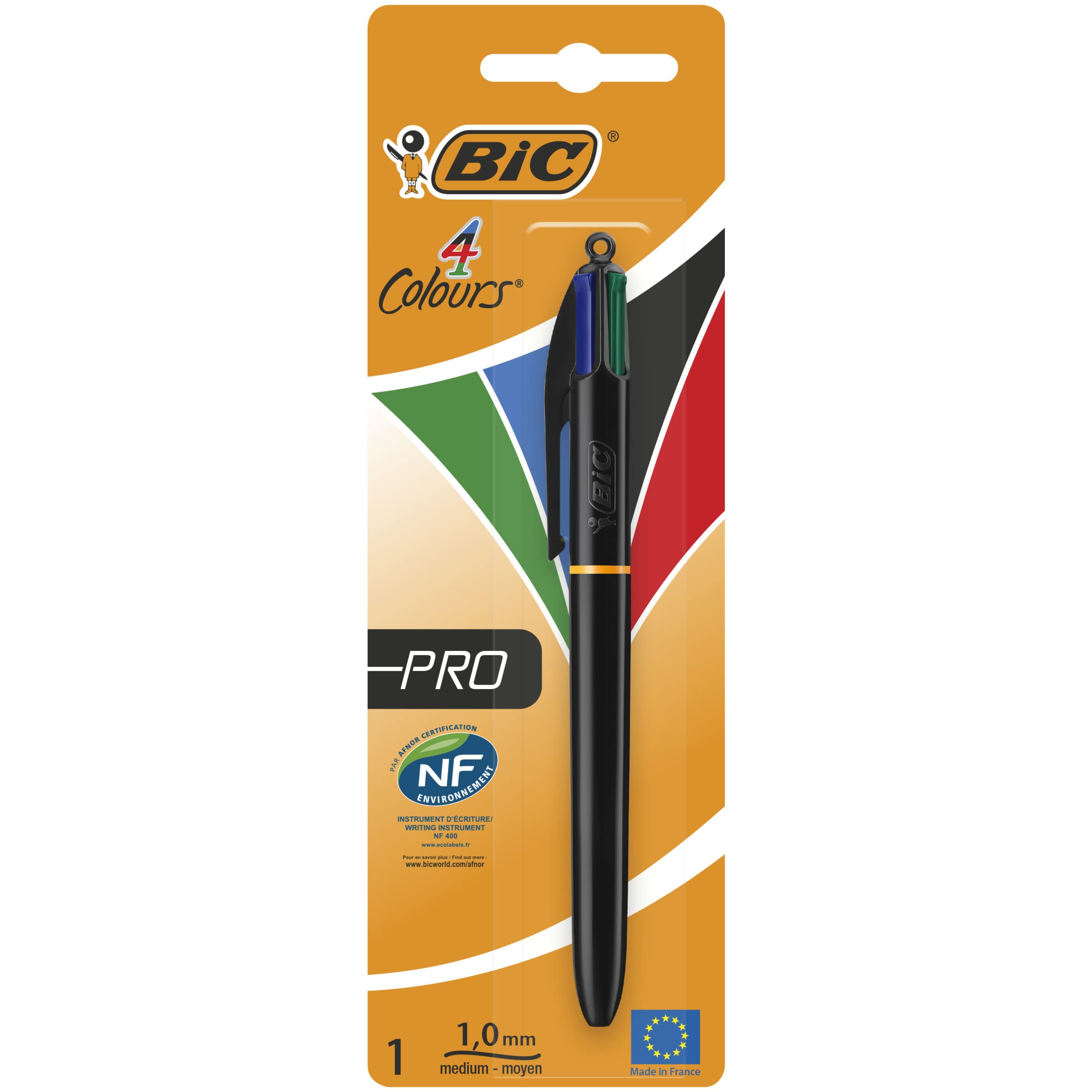 BIC 4 Colours Pro Ballpoint Pen in Blister Pack