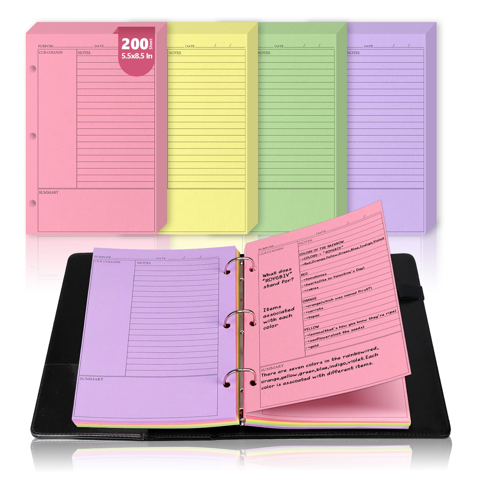 5.5X8.5 Inch 200 Sheets Cornell Notebook Paper