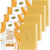 Dove Plant Milk Cleansing Bar Soap Turmeric Milk & Lemon Drop Glow Booster 4 Count for Moisturized Skin Gentle Cleanser, No Sulfate Cleansers or Parabens, 98% Biodegradable Formula 5 oz