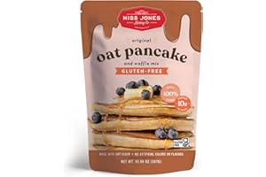 Miss Jones Baking Original Oat Pancake and Waffle Mix - Made with Oat Flour, Gluten Free, 10g of Protein, 100% Whole Grains (Pack of 1)