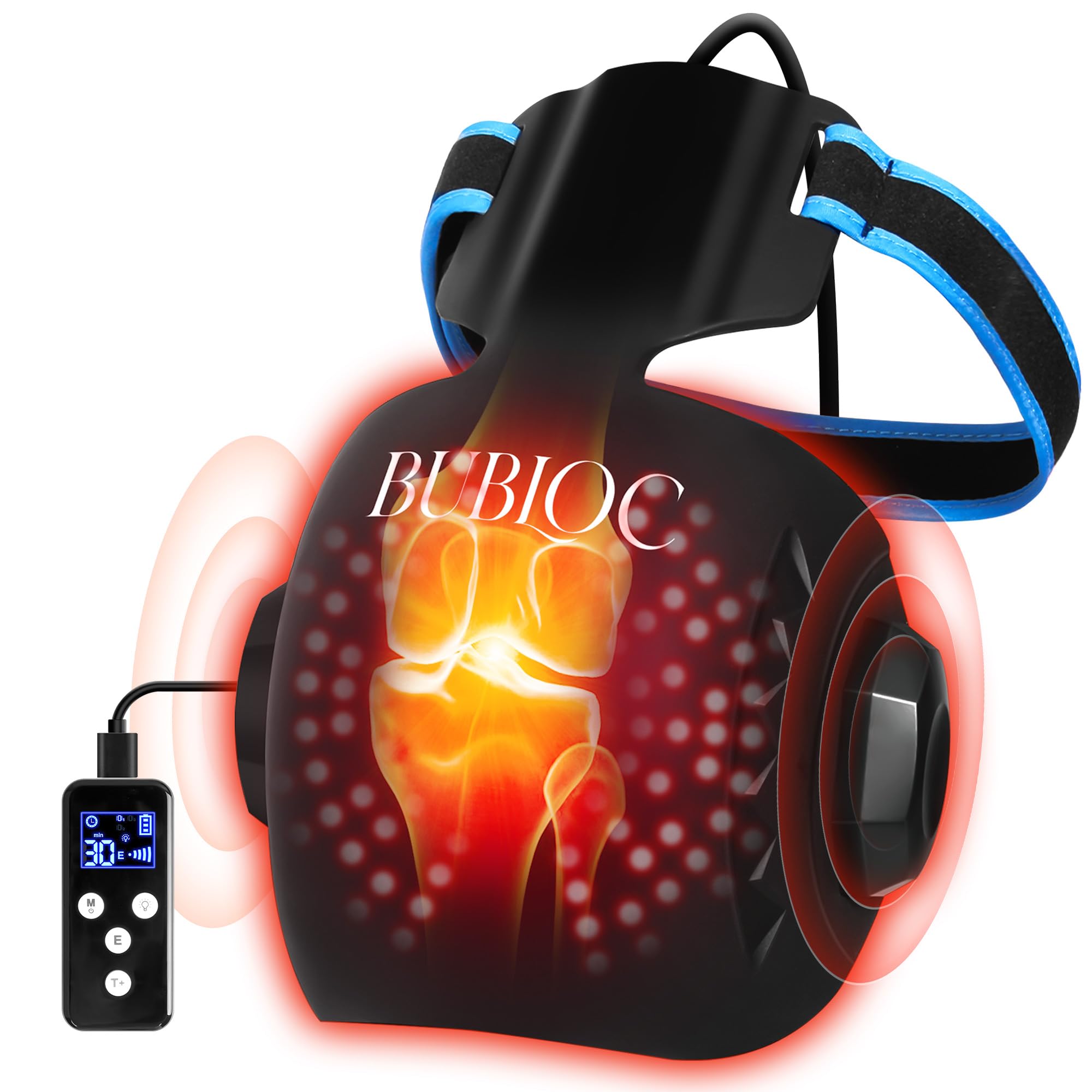 Photo 1 of Red Light Therapy for Knee Pain Relief,Vibration Knee Massager with 660nm&850nm,3 in 1 Heated Knee Brace for Knee/Joint/Elbow/Shoulder,Rechargeable Near Infrared Light Therapy Device