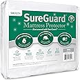 SureGuard Twin Size Mattress Protector - 100% Waterproof, Hypoallergenic - Premium Fitted Cotton Cover - Smooth