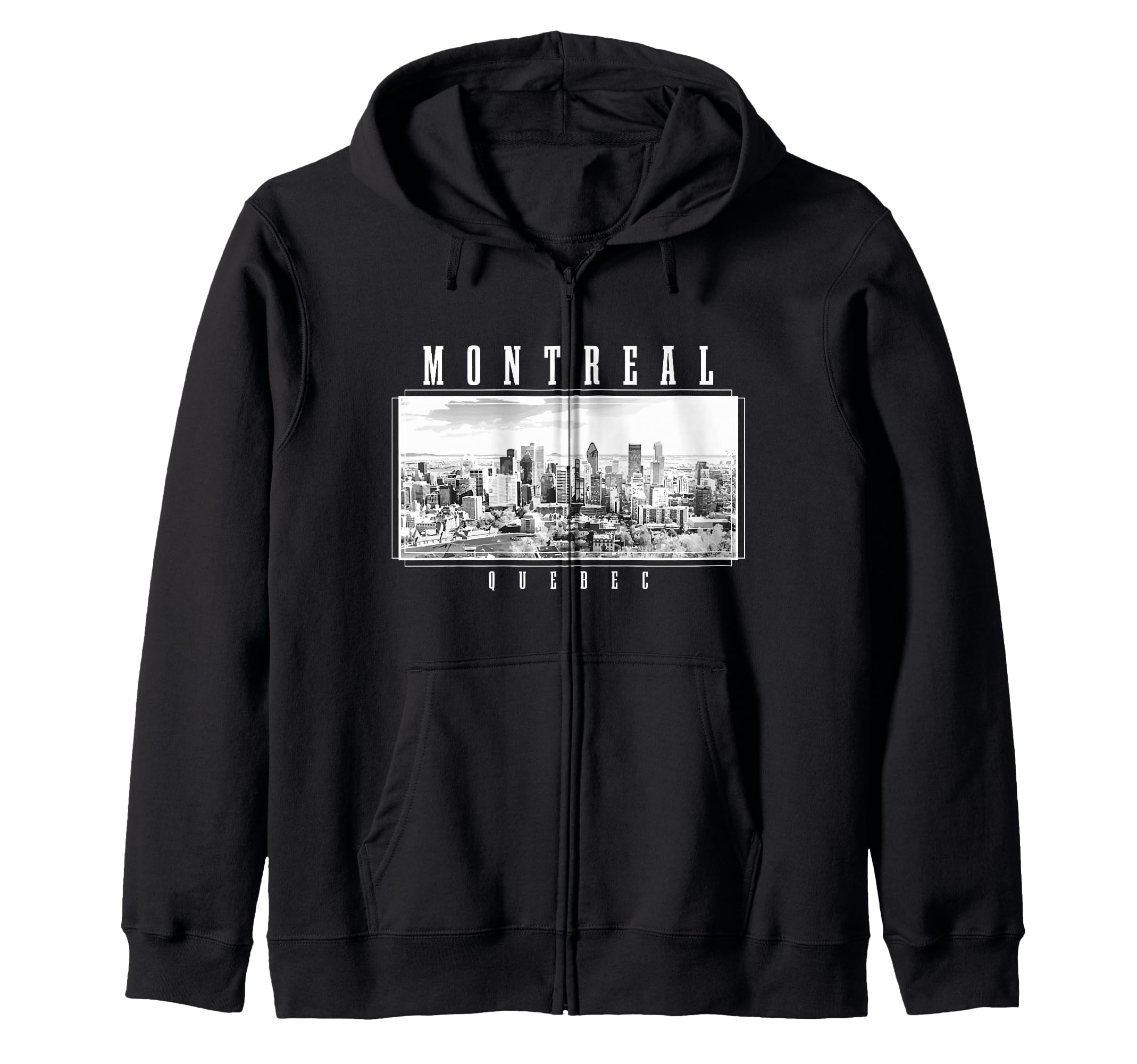 Montreal Quebec Canada Vintage Canadian Skyline Montreal Zip Hoodie