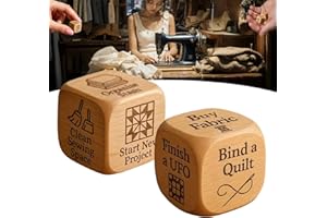 Quilter's Dice, Handmade Wooden Decision Dice - Quilting Adventure Awaits, 6 Engraved Quilting Tasks, Fun Gift for Quilters, 