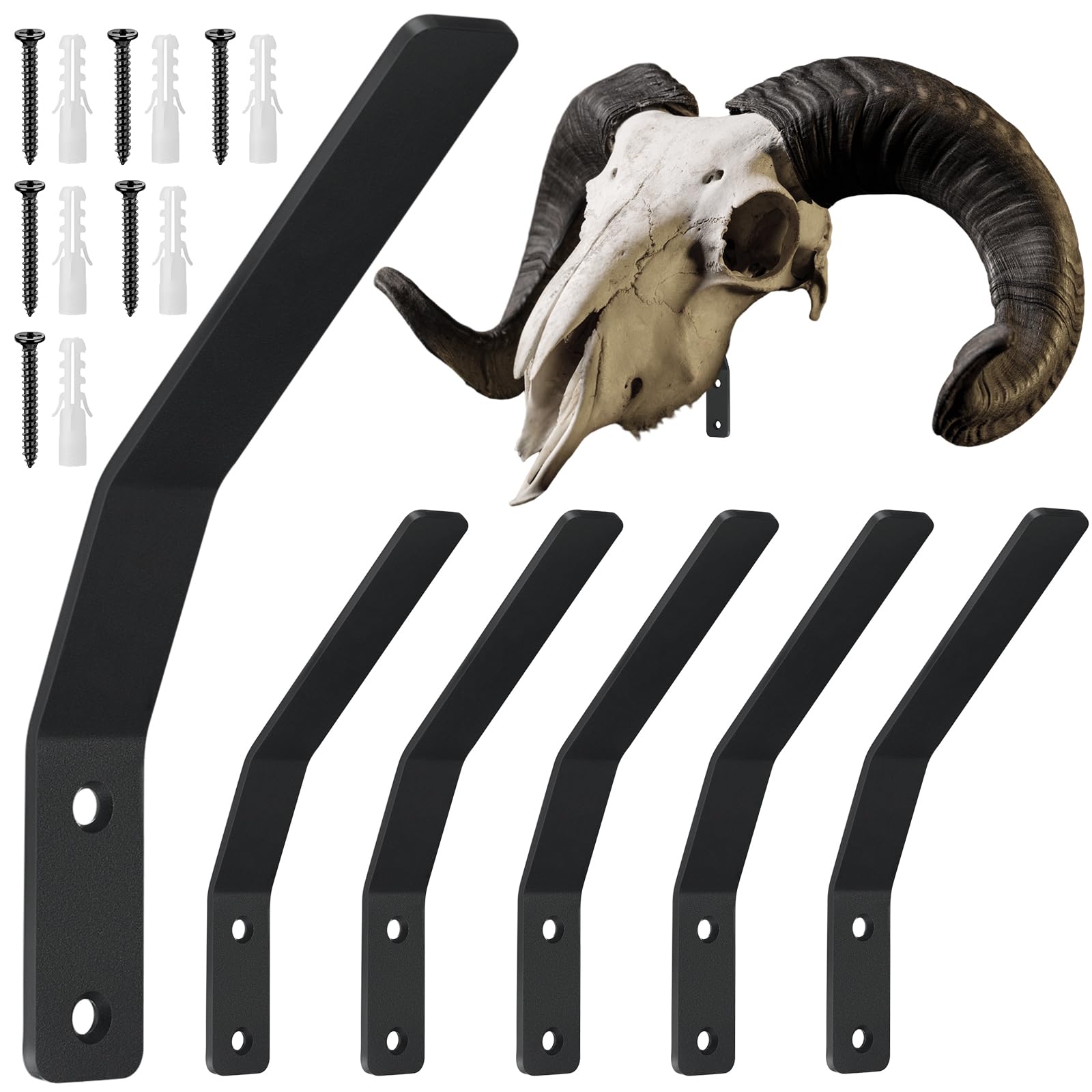 Photo 1 of Zonon 6 Pcs European Mount Skull Hanger Large Euro Deer Skull Hangers European Mount Bracket Deer Head Wall Mount Kits for Indoor Outdoor Bear Elk Mule Antelope Coyote Buffalo Pronghorn Game Animals