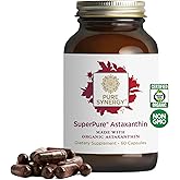 PURE SYNERGY SuperPure Astaxanthin Extract | Organic Astaxanthin from Algae with Sunflower Lecithin | Antioxidant Support for Skin and Eye Health (60 Capsules)
