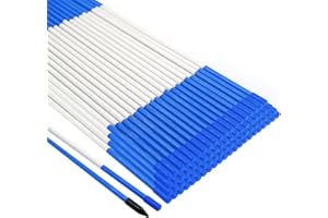 Growsun Driveway Marker 48 inch Blue Fiberglass 5/16 inch Dia Snow Fence Reflective Plow Stakes for Yard Walkways Parking Lots Safety Rods Edge, 50 Pack