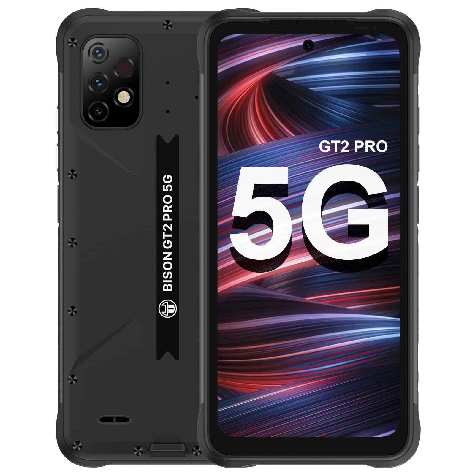 UMIDIGI Bison GT2 PRO 5G Rugged Unlocked Smartphones, 8G+256GB Waterproof IP68/IP69K Android 12 MediaTek Dimensity 900 6nm 64MP+8MP+5MP Camera 6.5