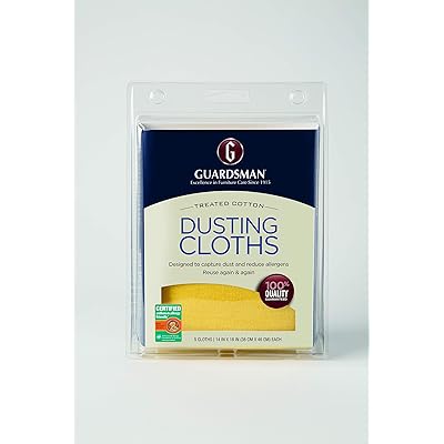 Guardsman Wood Furniture Dusting Cloths - 5 Pre-Treated Cloth - Captures 2x The Dust of a Regular Cloth, Specially Treated, No Sprays or Odors - 462700
